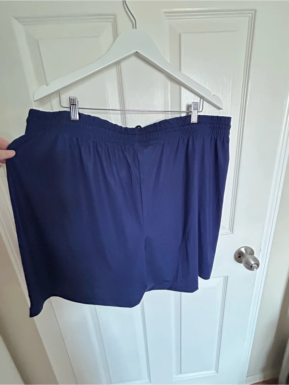 Men's Athletic Navy Shorts with Red Accent Panel